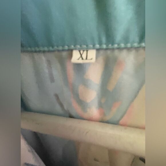 Pop Art Dress Shirt Short sleeve - Blue Black Button Down Casual Dress Shirt XL - Picture 4 of 7